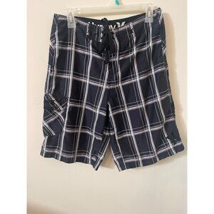 Hurley Swim Shorts Black  Pattern White Men's Size Tag Missing INSEAM 10